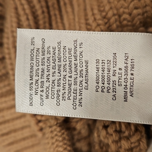 💕ARITZIA WILFRED💕 Alps Cardigan ~ Pom Pom Cable Knit Antique Beige Small - Picture 16 of 16